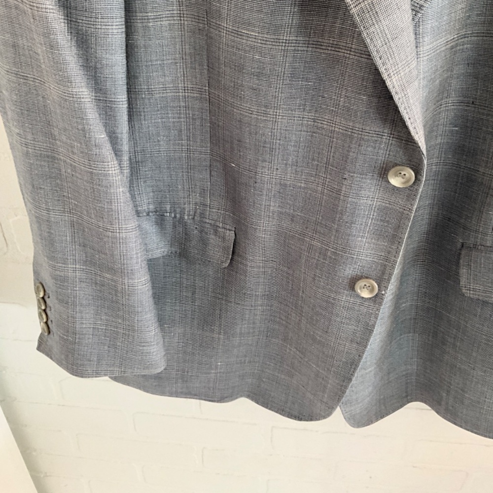 Ermenegildo Zegna Tailored Wool Blazer Micro Plaid Quiet Luxury Sz 50L - Picture 6 of 15